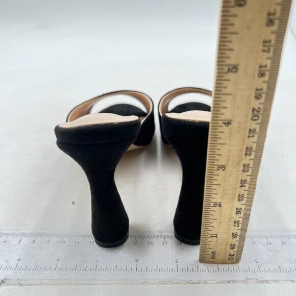 Milooey shoes Women's Open Peep Toe Heeled Mules Block High Heels Elegant Single - Picture 5 of 7